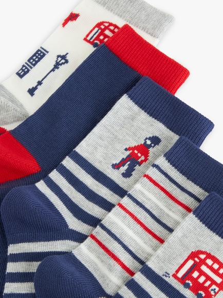 John Lewis Kids' London Ankle Socks, Multi - view 2, Multi