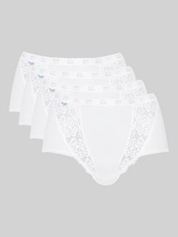 sloggi Chic Lace Maxi Briefs, Pack of 4, White