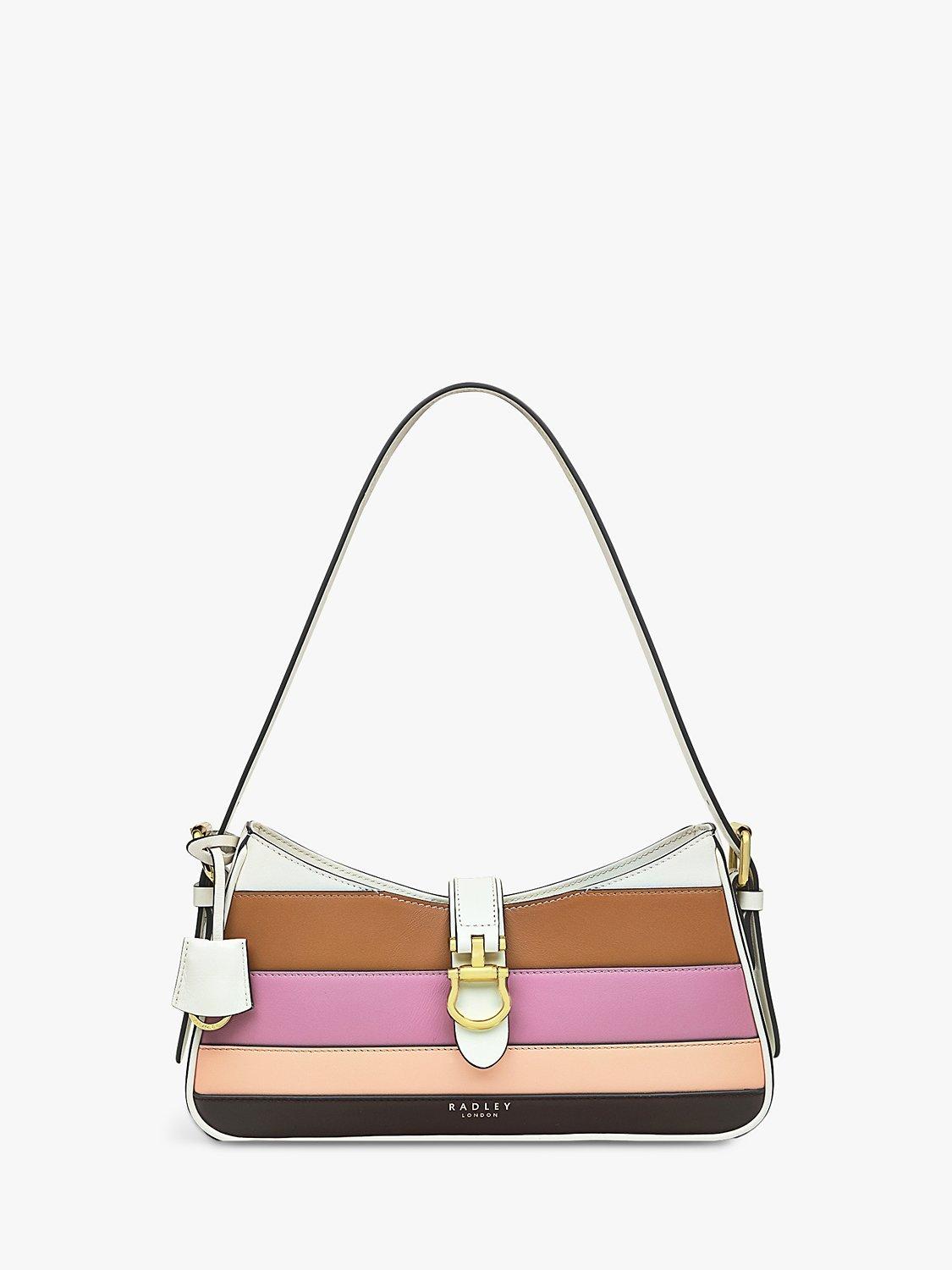 Radley Linden Gardens Striped Medium Shoulder Bag, Chalk/Multi