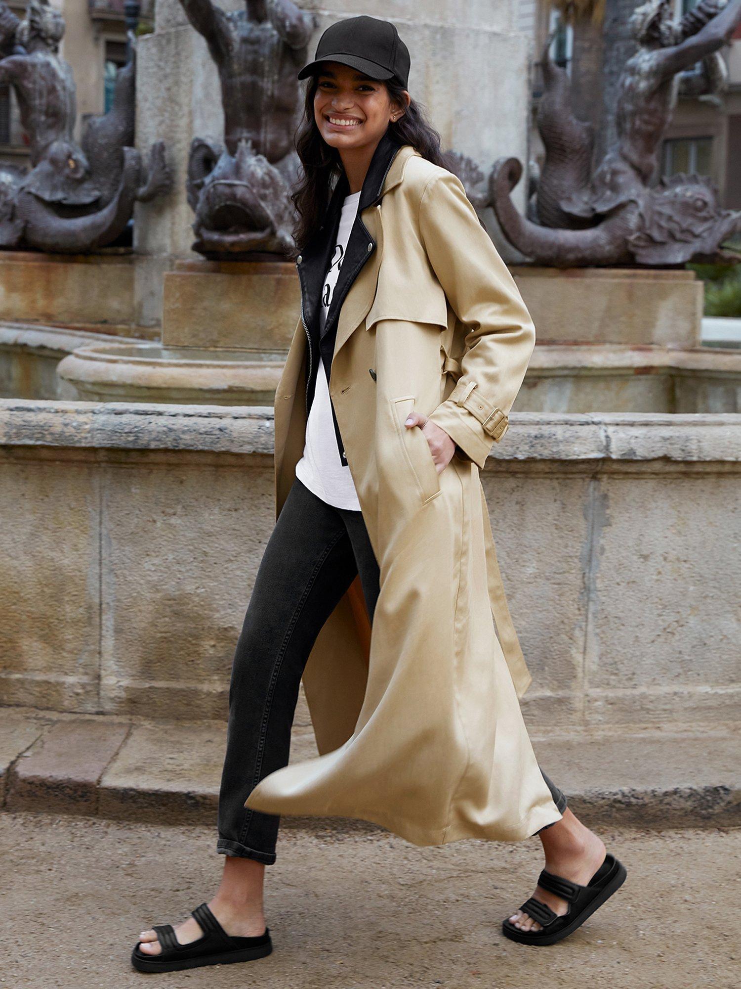 HUSH Iona Long Trench Coat, Canvas
