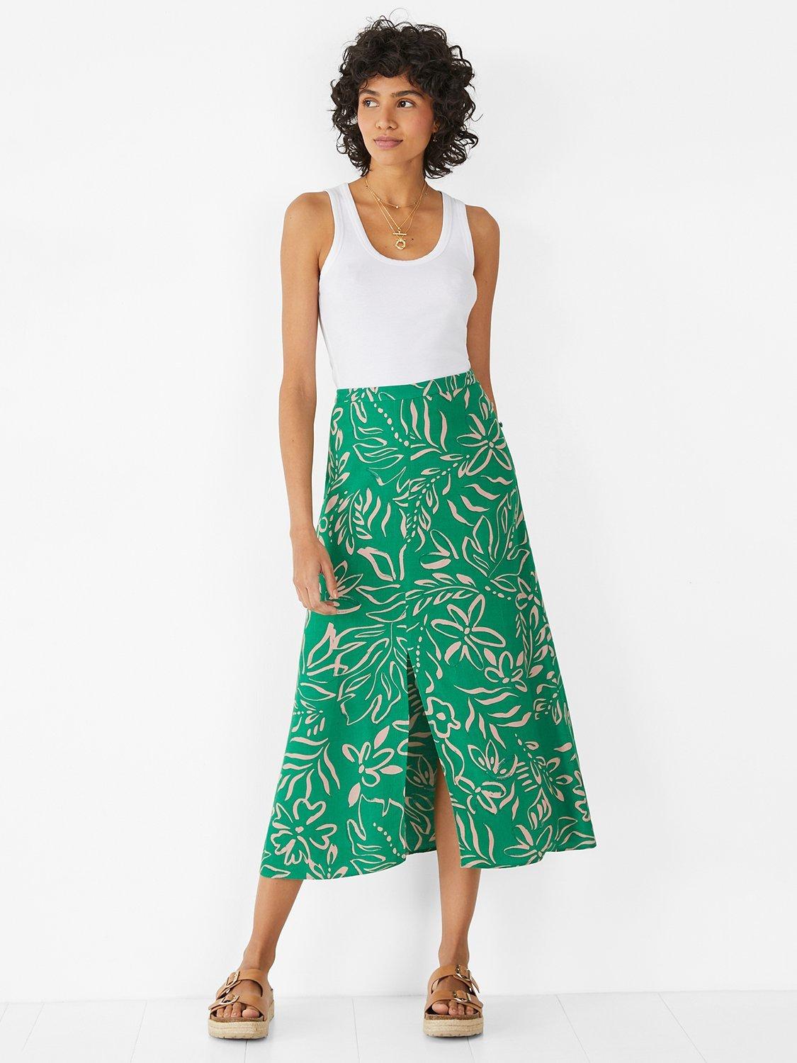 HUSH Brea Midi Skirt, Green