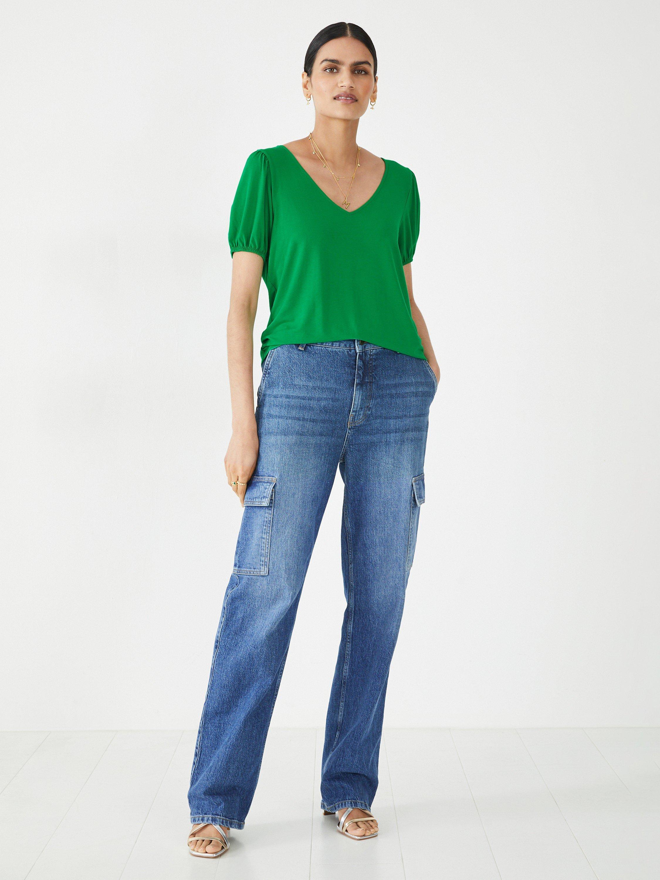 HUSH Ally Puff Sleeve Top, Bright Green