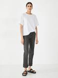 HUSH Ella Broderie Sleeve T-Shirt, White