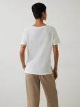 HUSH Kali Cotton Slub V-Neck T-Shirt, White