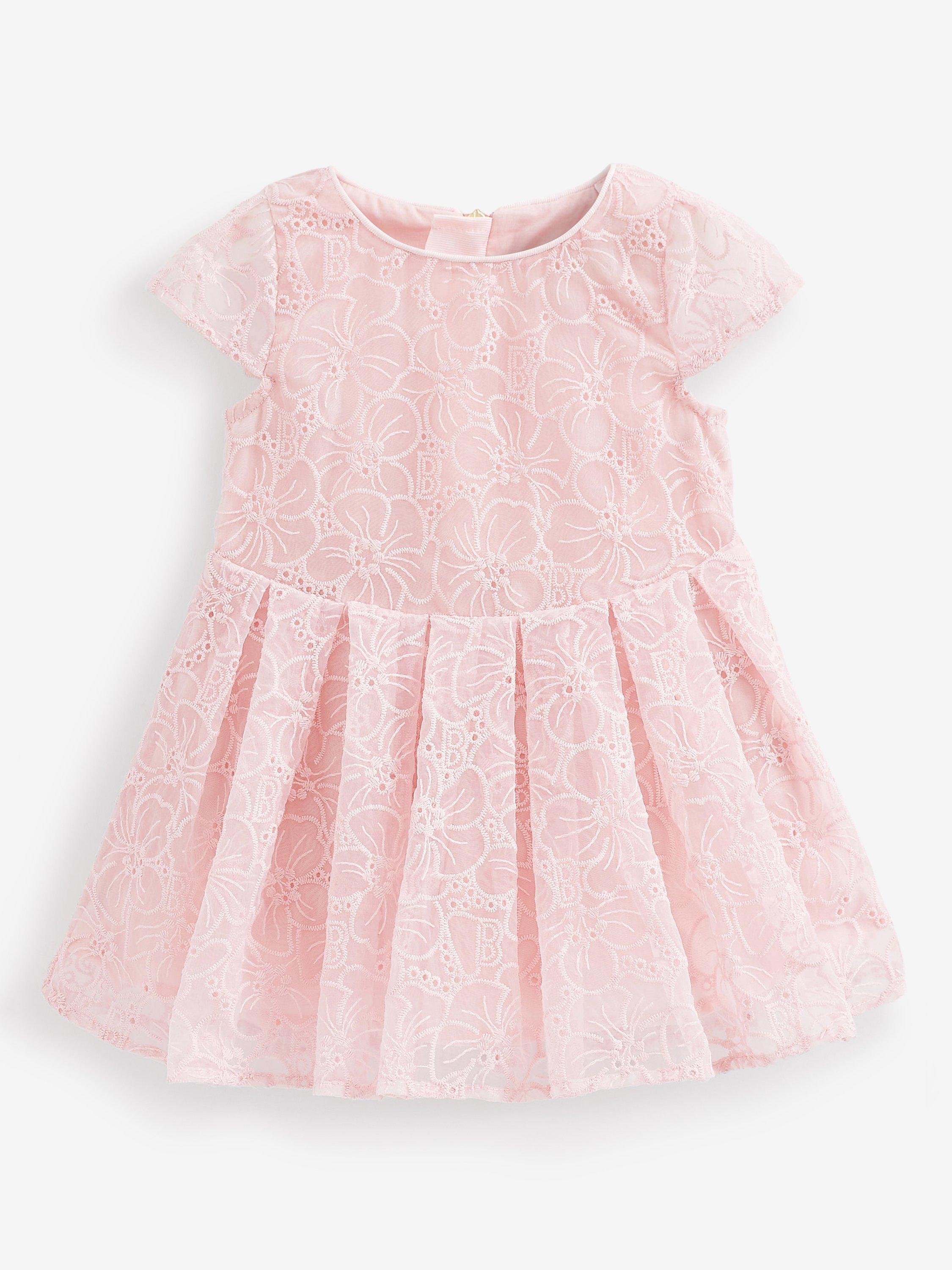 Ted Baker Baby Floral Embroidered Mockable Dress, Pink