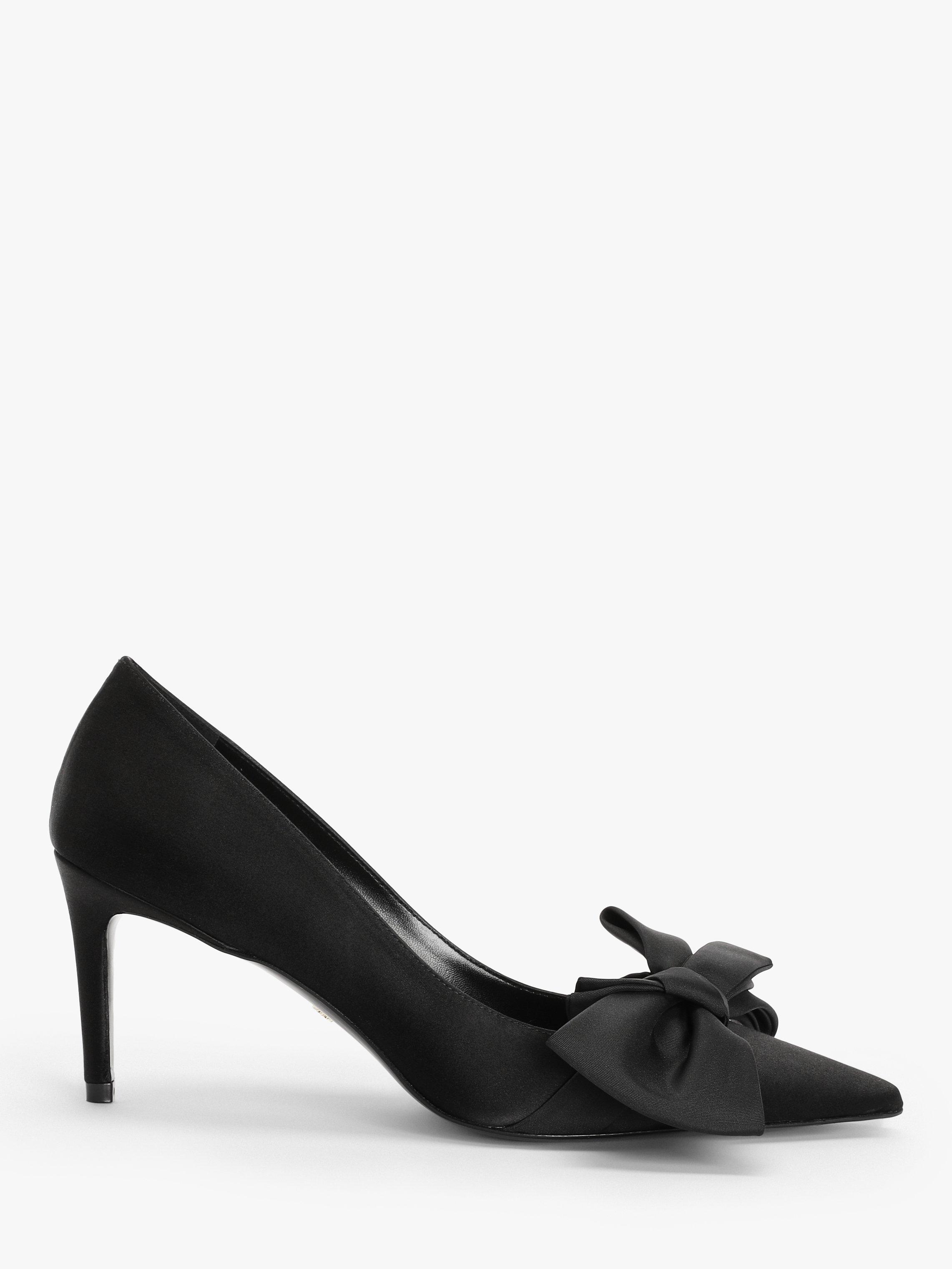 Stuart Weitzman Stuart Satin Bow Court Shoes, Black
