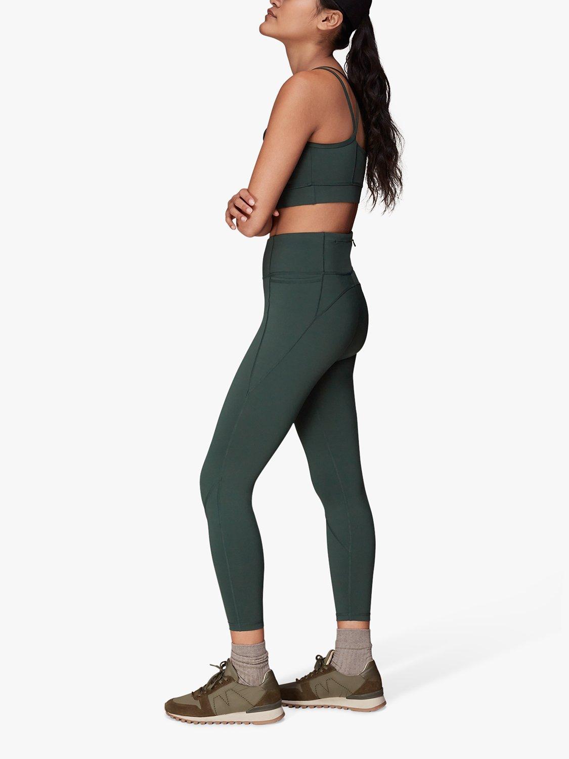 Product image 3 of 7, which shows Whistles Sport Abstract Seamed Leggings, Khaki, XS