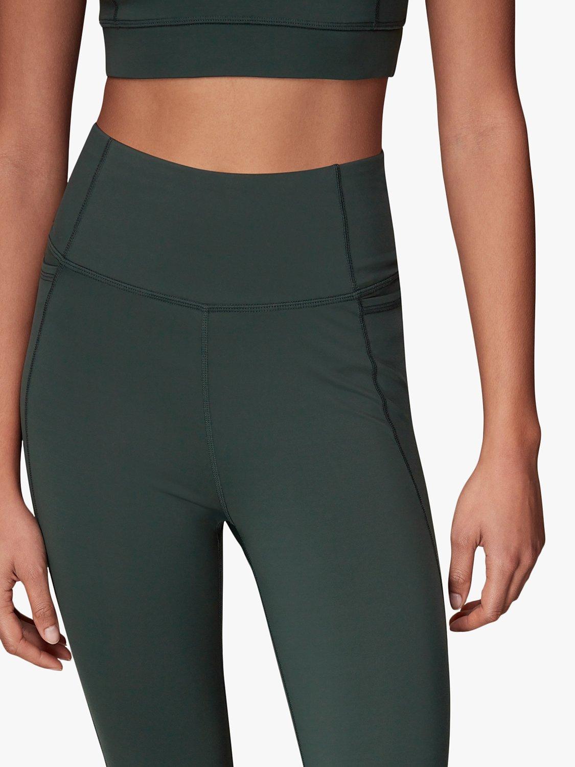 Product image 5 of 7, which shows Whistles Sport Abstract Seamed Leggings, Khaki, XS