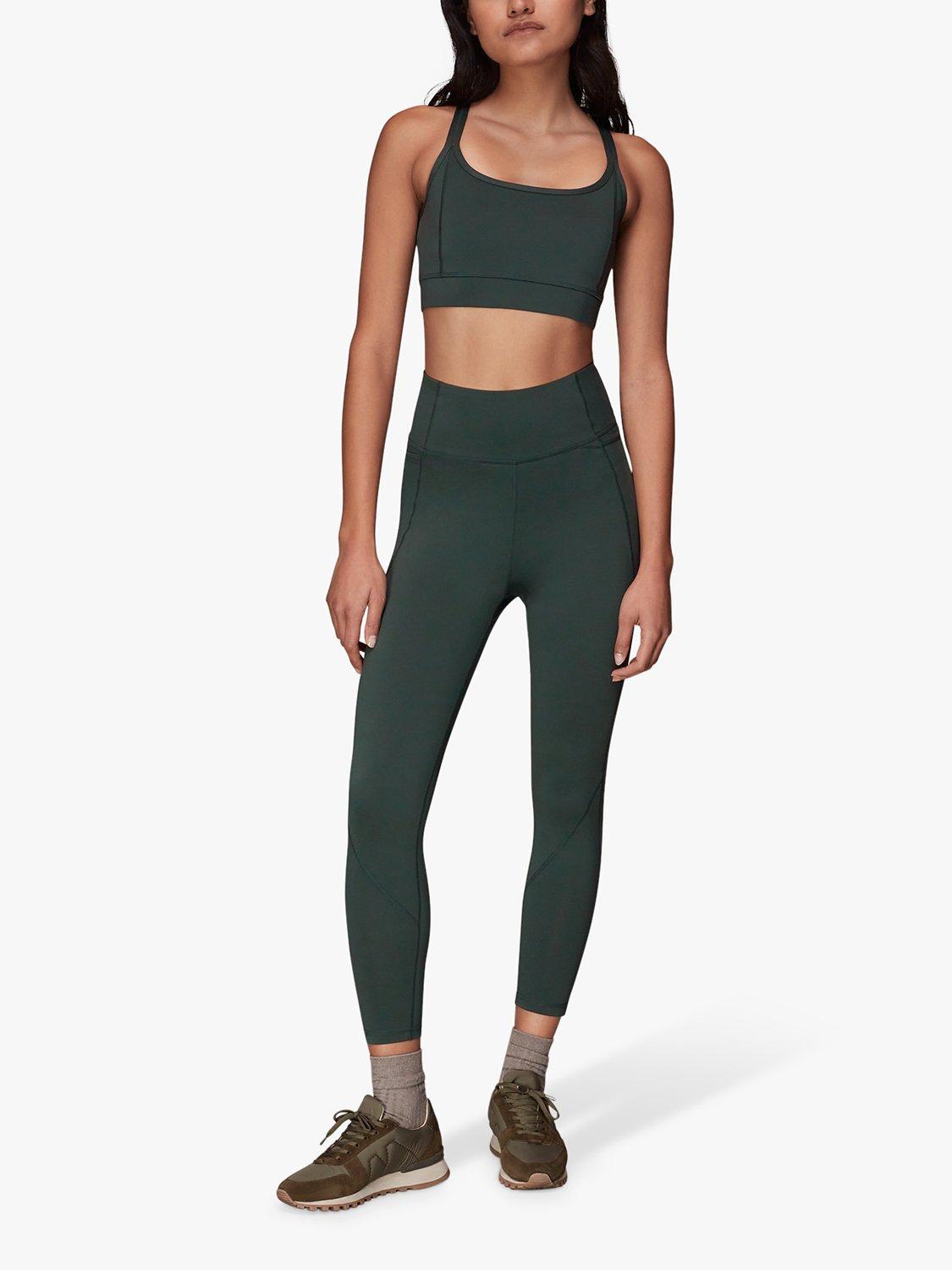 Product image 3 of 7, which shows Whistles Cross Back Sports Bra, Khaki, XS