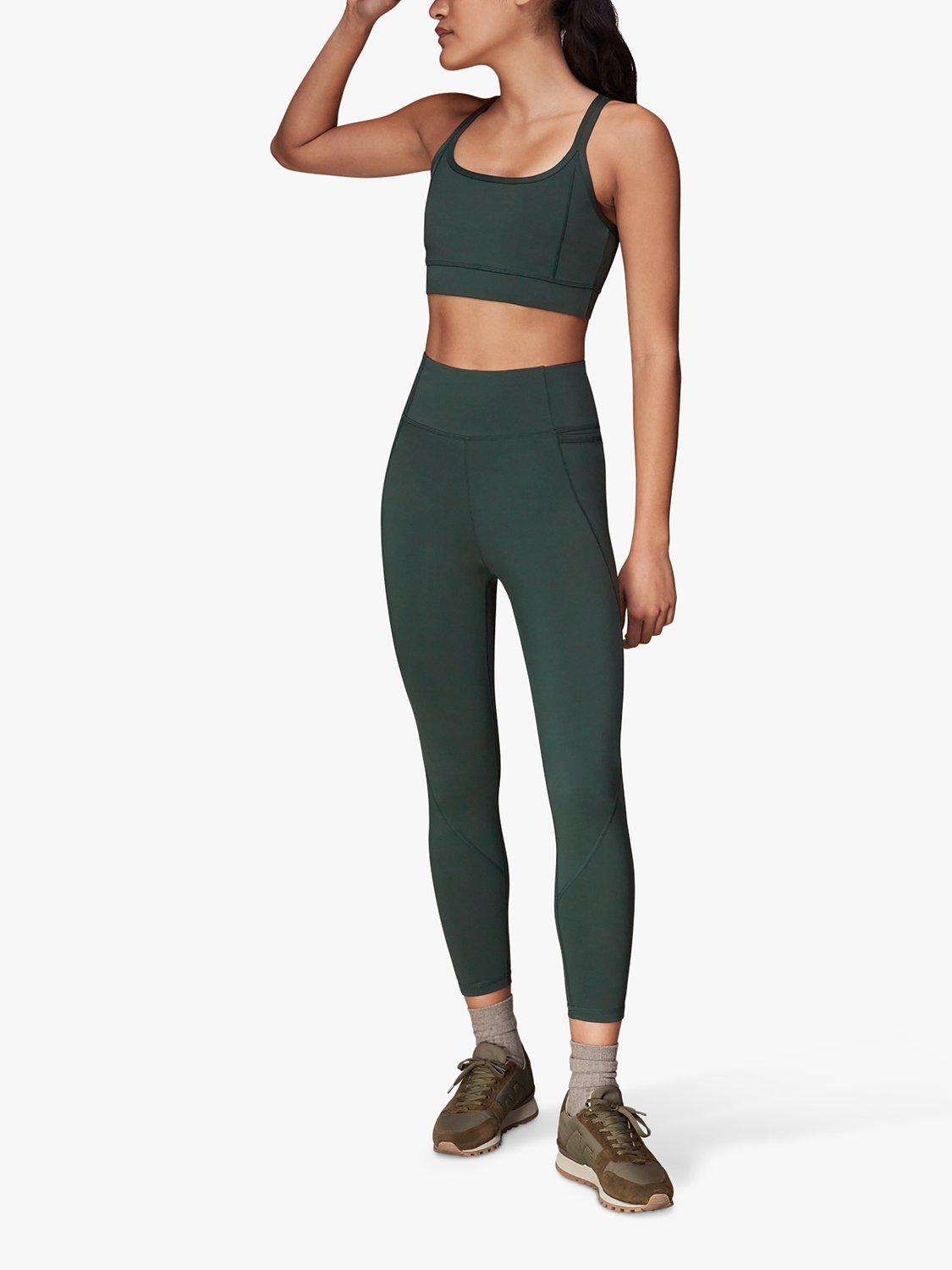 Product image 4 of 7, which shows Whistles Cross Back Sports Bra, Khaki, XS