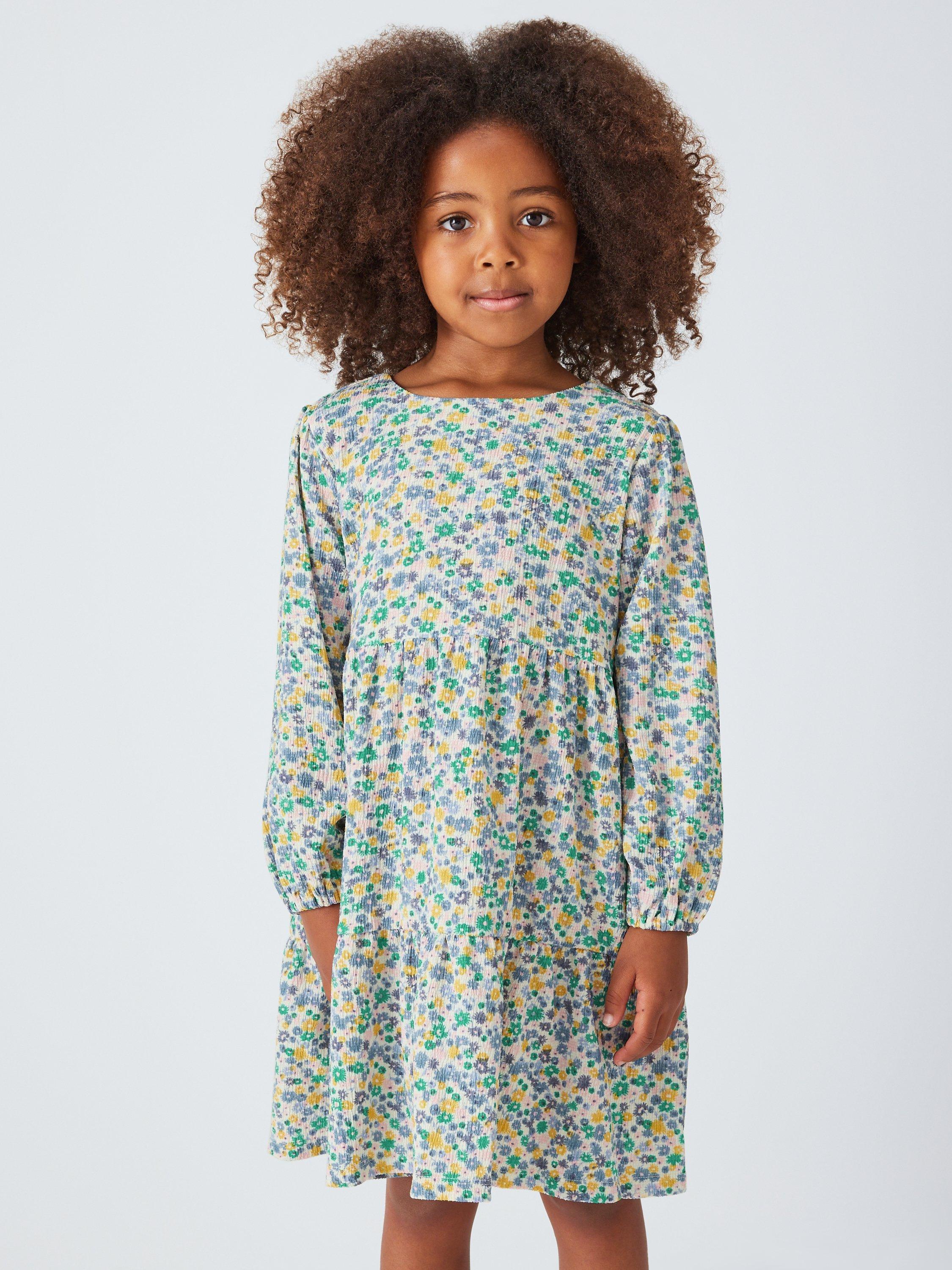 John Lewis Kids' Ditsy Floral Tiered Dress, Multi
