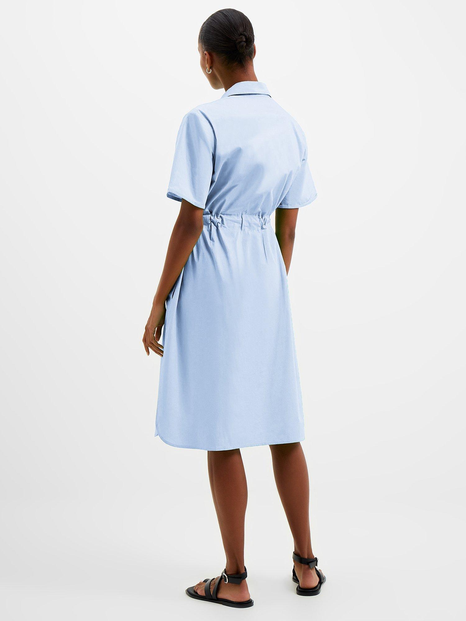 French Connection Rhodes Poplin Shirt Dress, Light Blue