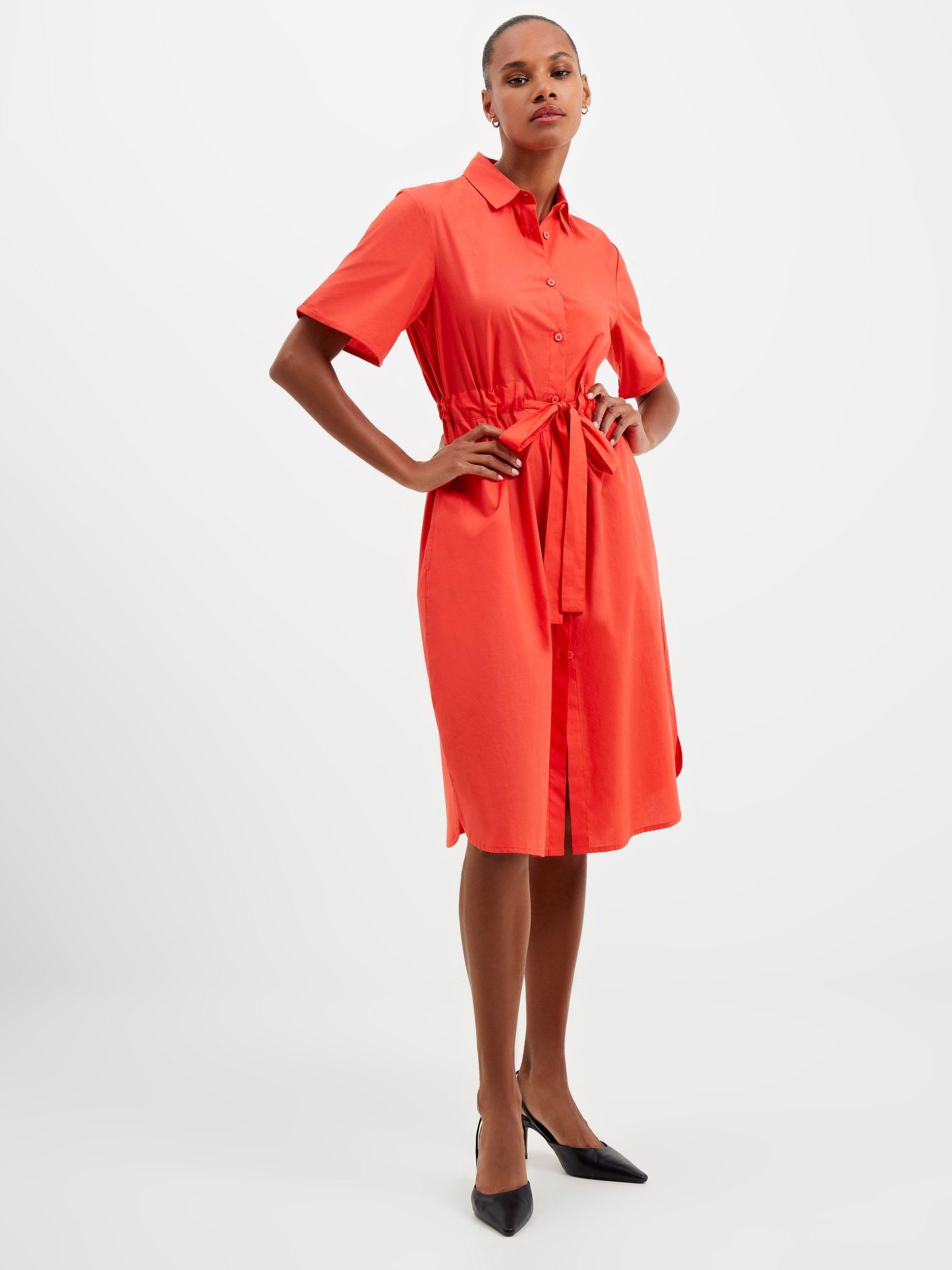 French Connection Rhodes Short Sleeve Shirt Dress, Hibiscus            