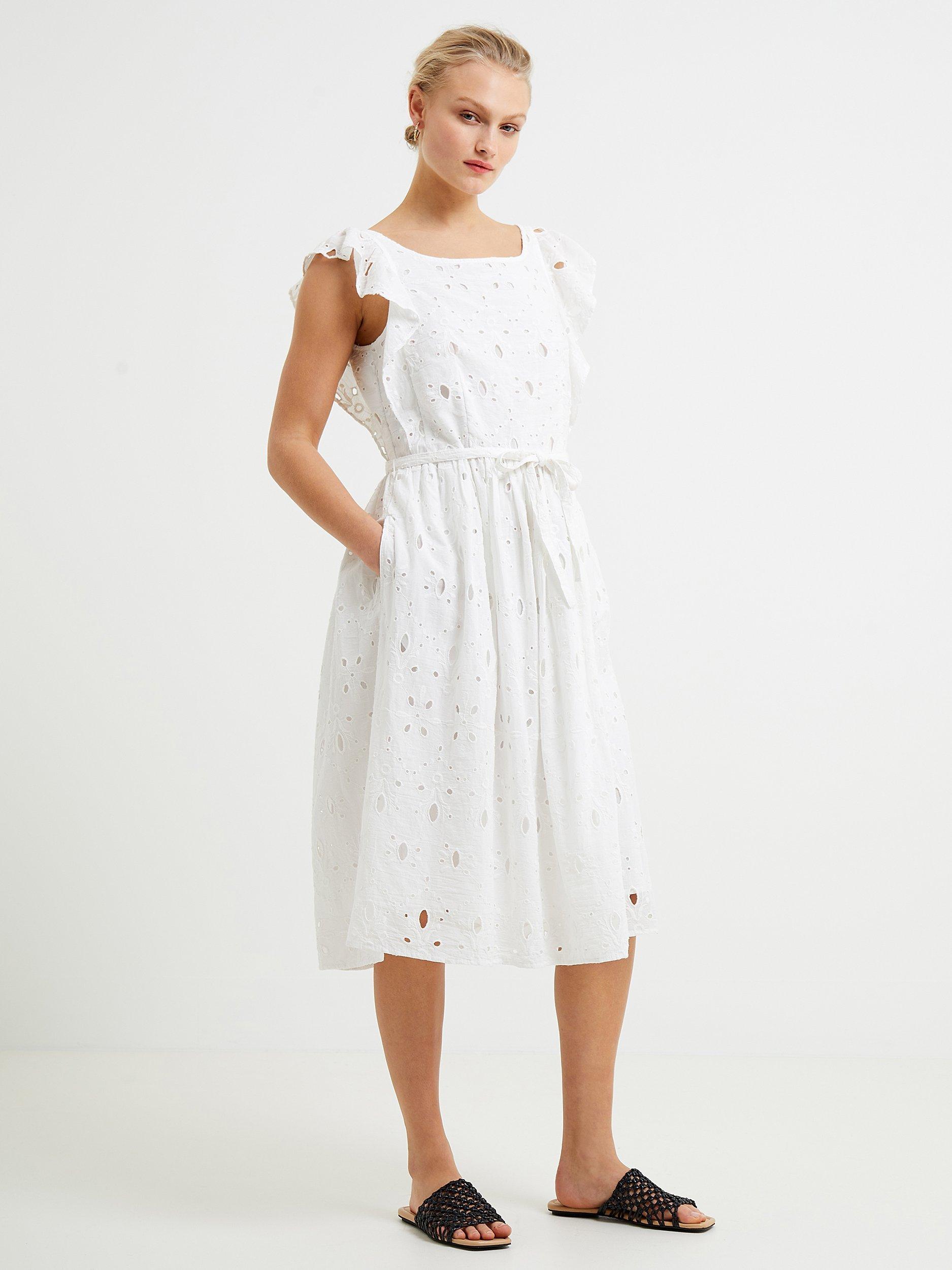 French Connection Cilla Broderie Anglaise Dress, Summer White        
