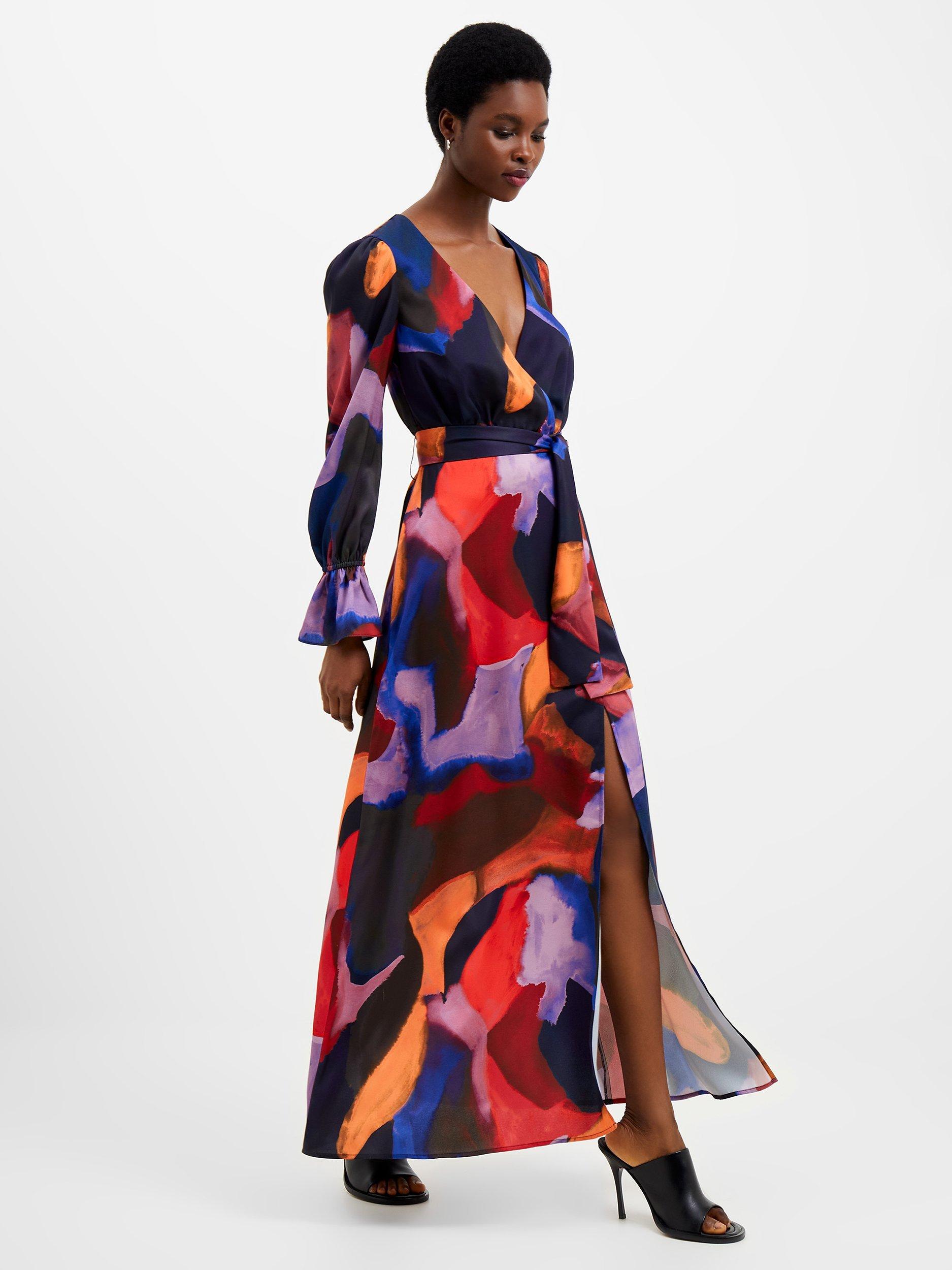 French Connection Isadora Drape Maxi Dress, Multi