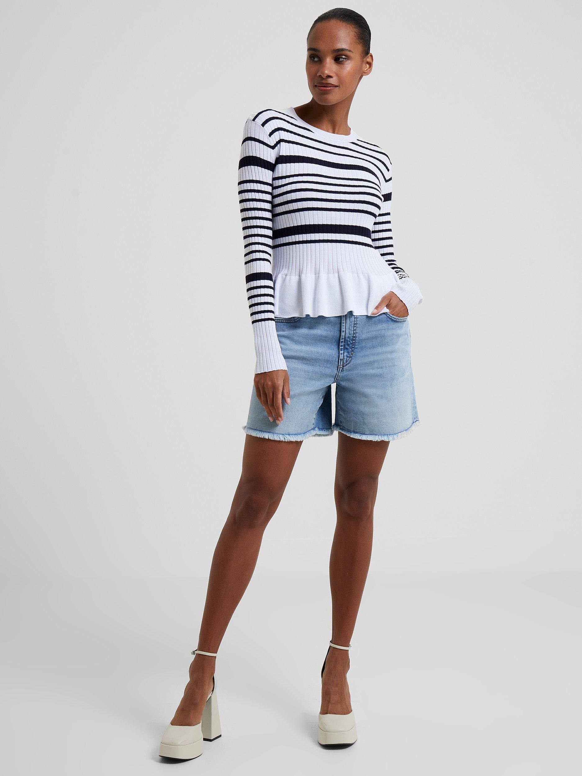 French Connection Onna Breton Jumper, White/Black