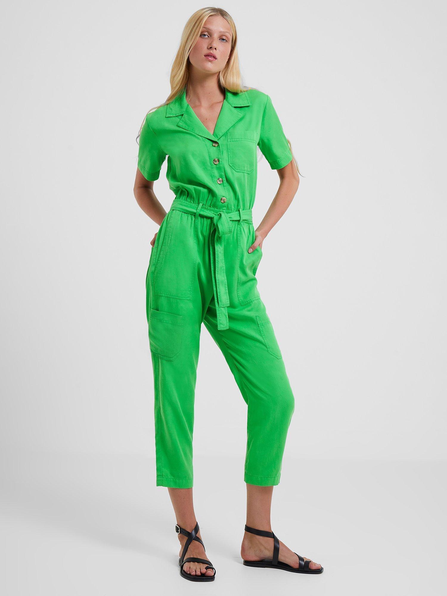 French Connection Elkie Twill Boiler Suit, Green