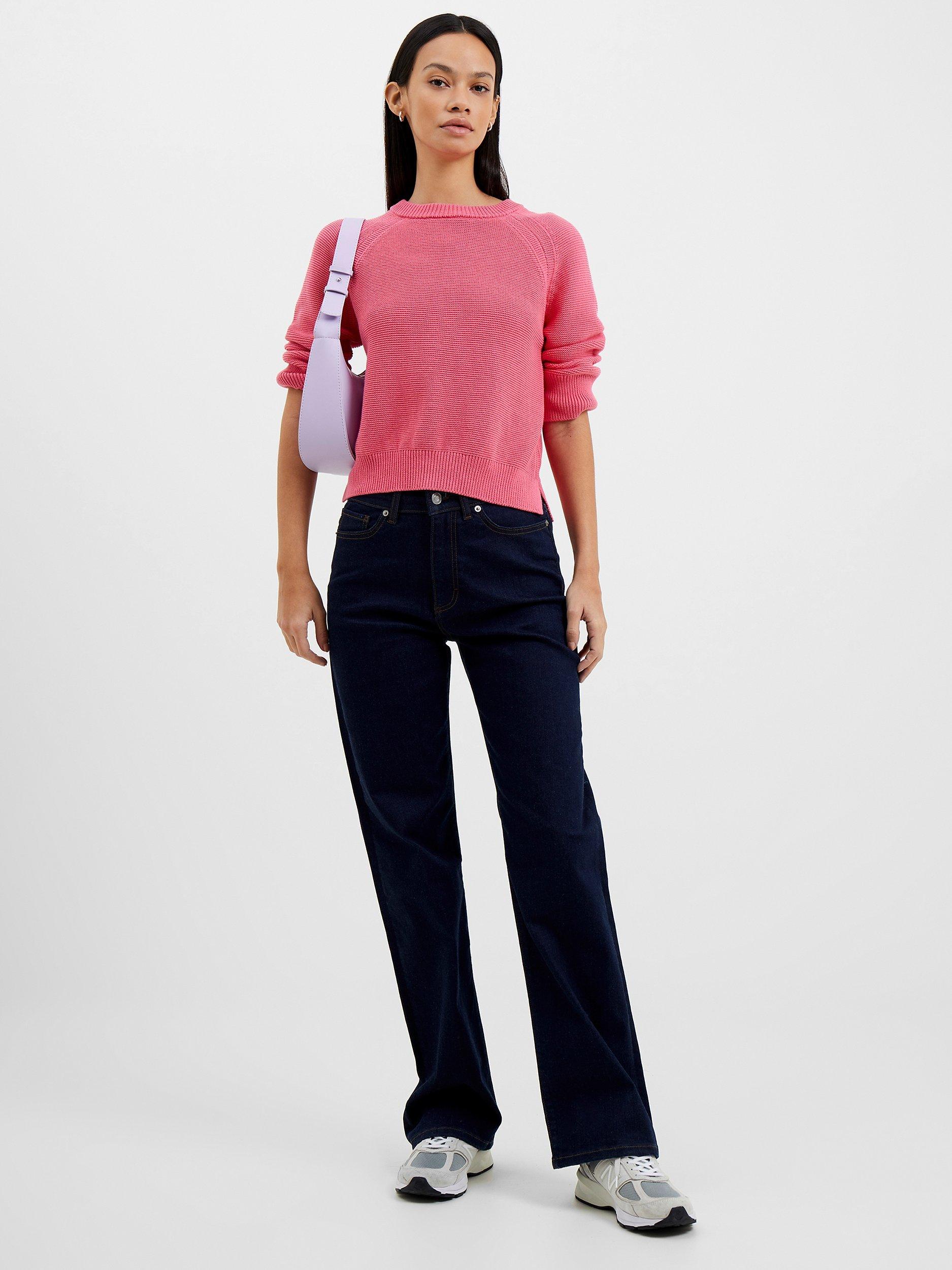 French Connection Lily Mozart 3/4 Sleeve Cotton Jumper, Camellia Rose       