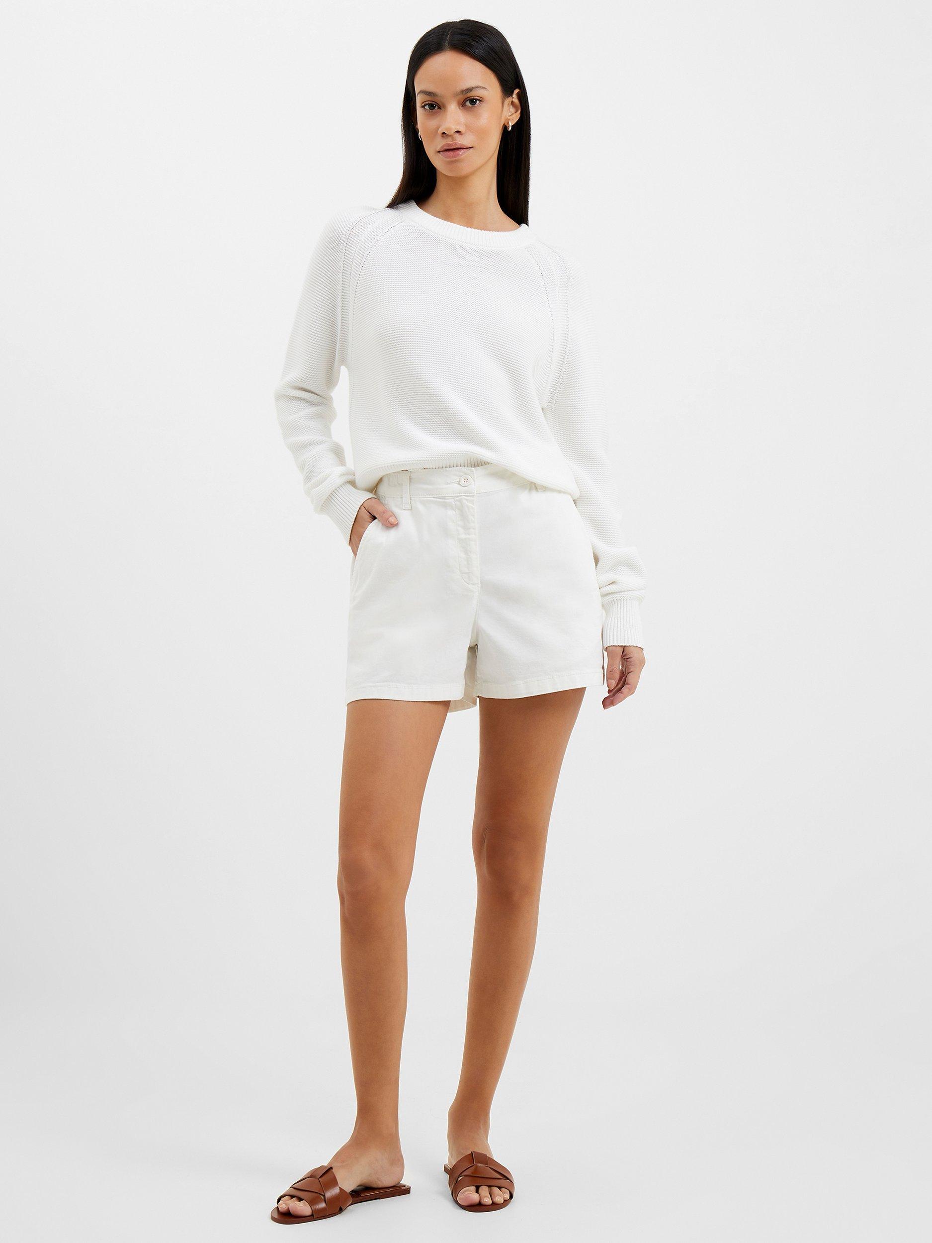 Product image 1 of 4, which shows French Connection Lily Mozart Short Sleeve Jumper, White, XS