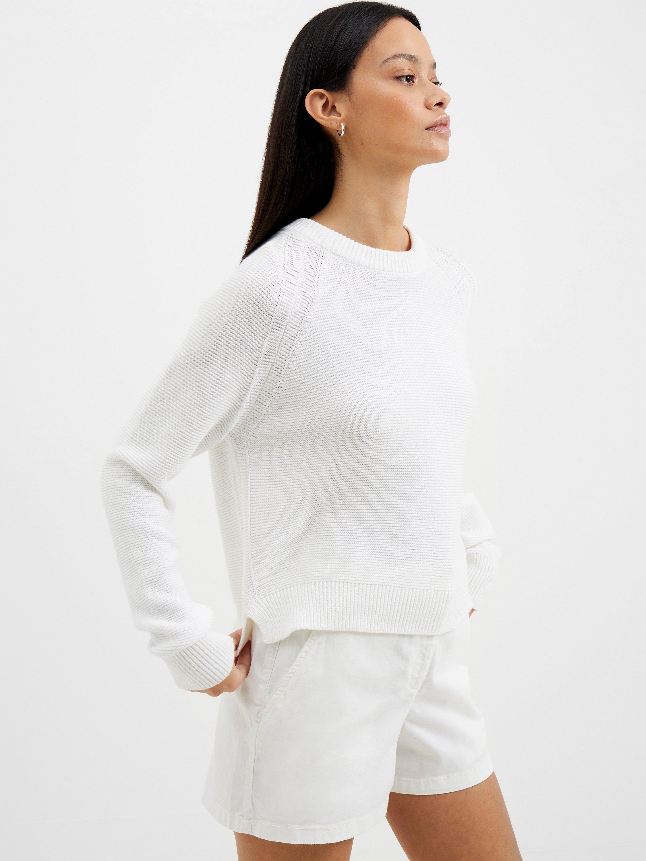 Product image 2 of 4, which shows French Connection Lily Mozart Short Sleeve Jumper, White, XS