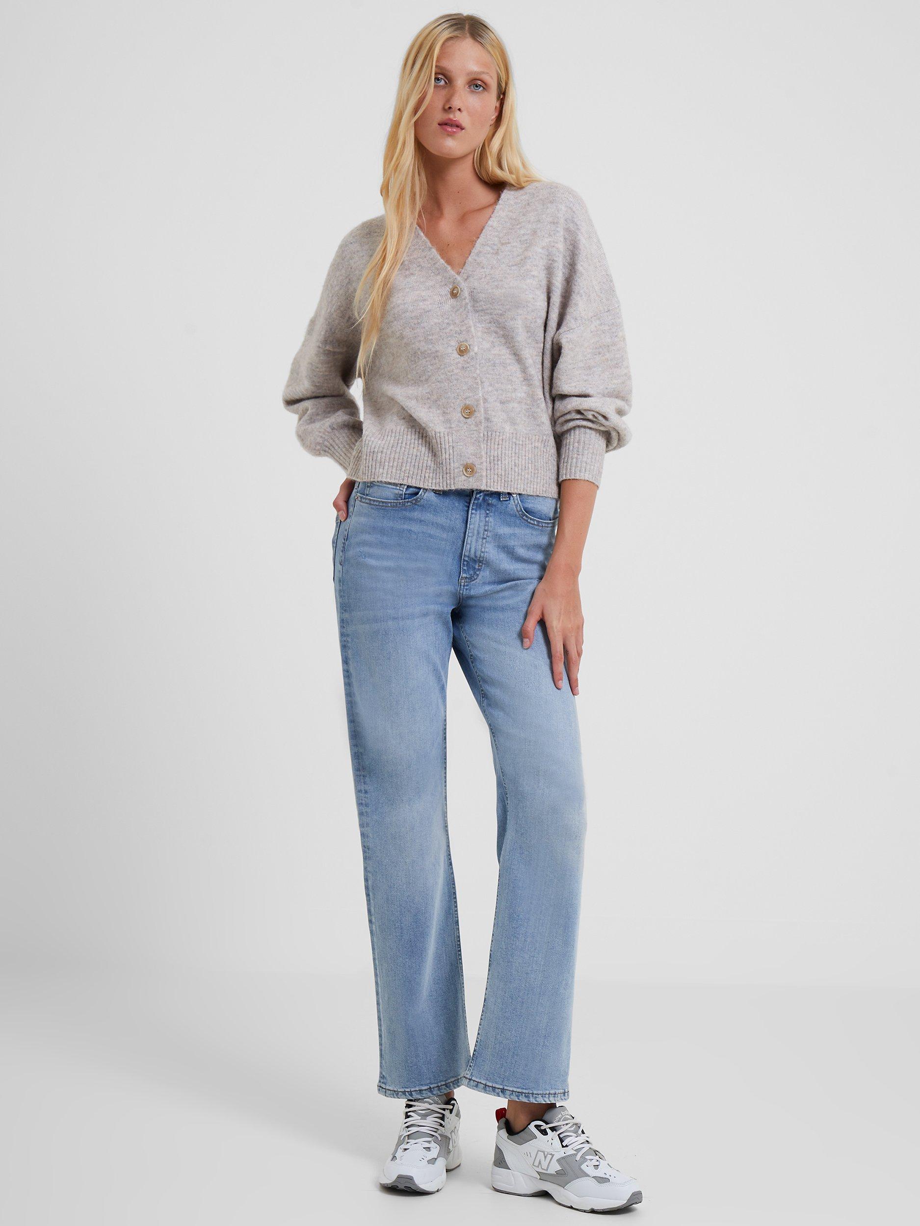 French Connection Vhari Knit V Neck Cardigan, Oatmeal