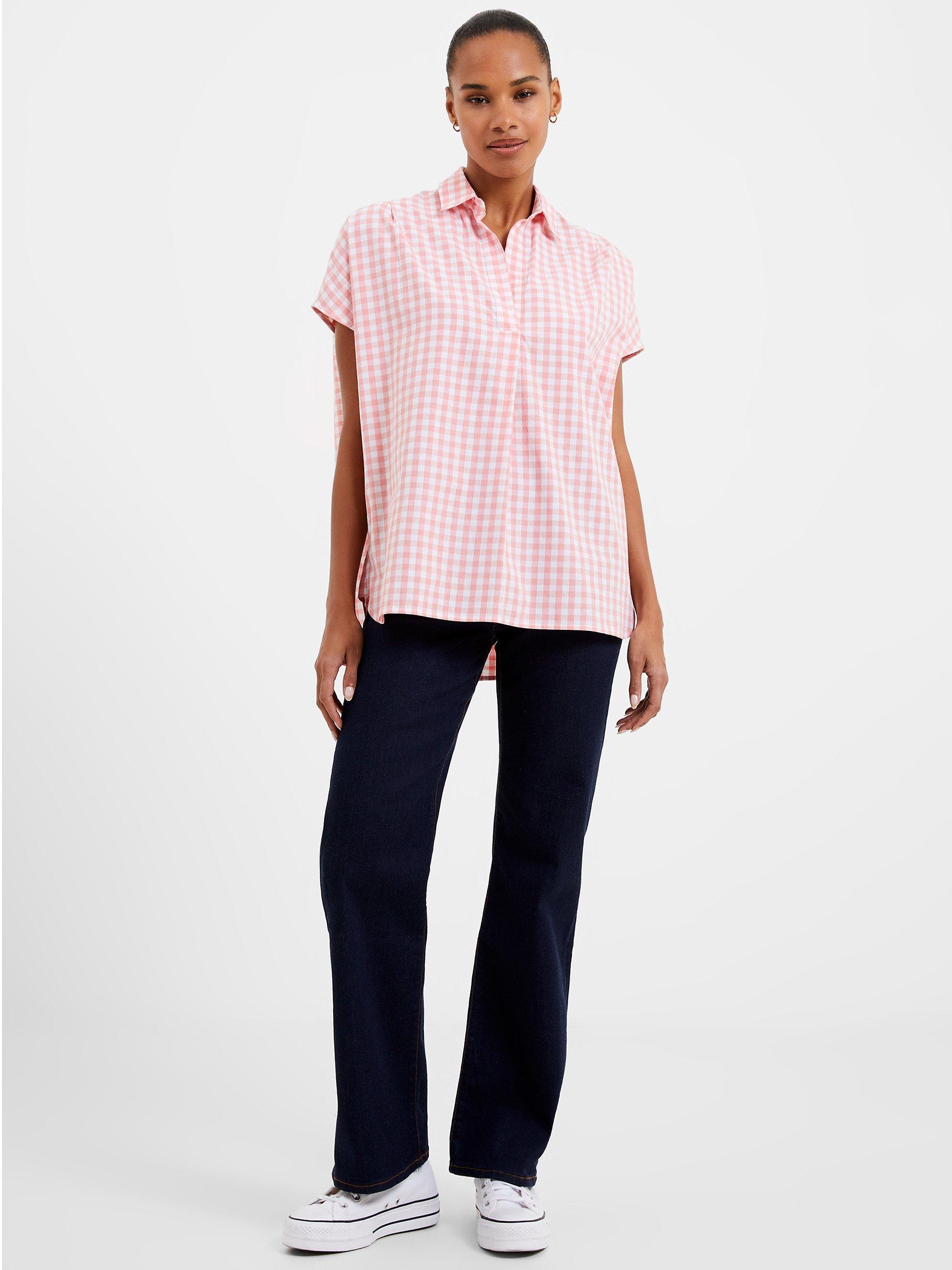 French Connection Rhodes Gingham, Pink/White          