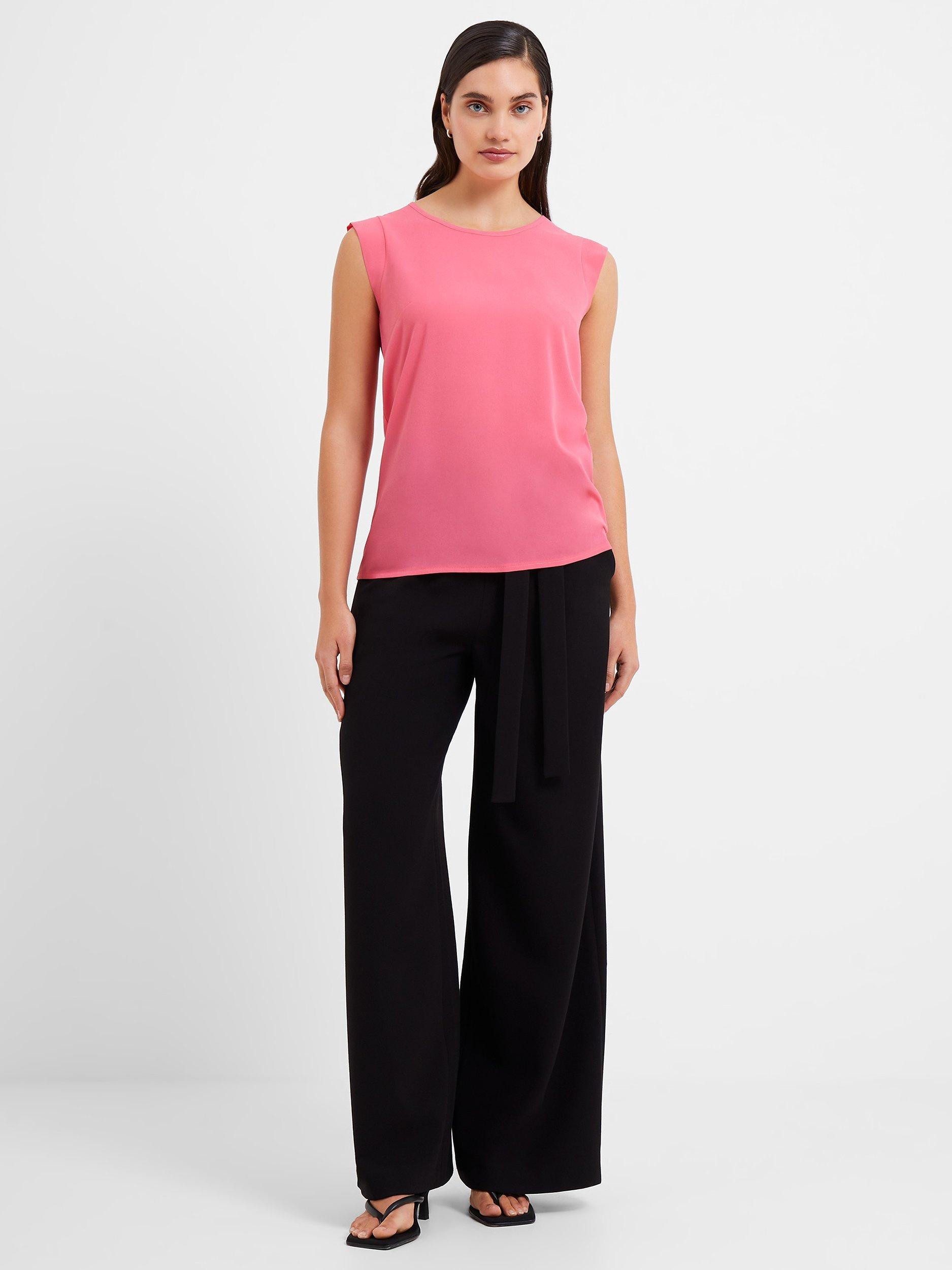 French Connection Crepe Light Capped Sleeve Tee, Camilla Rose        