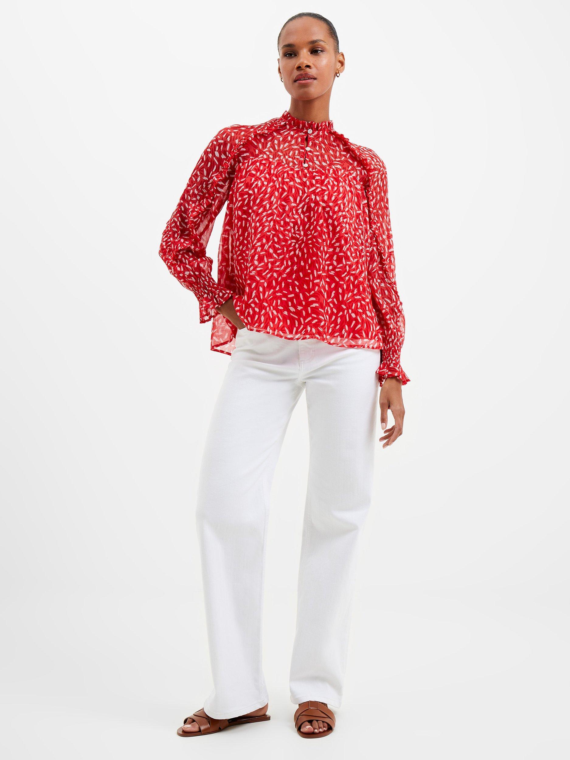 French Connection Billi Hallie Frill Top, Bittersweet         