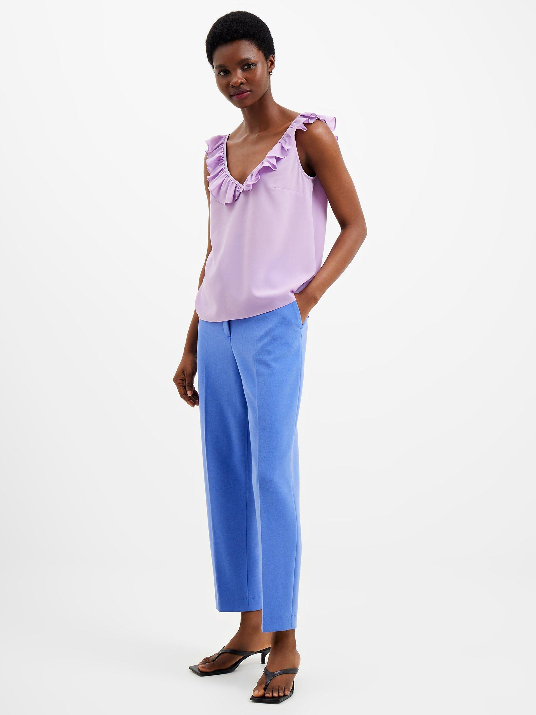 French Connection Recycled Crepe Light Ruffle Cami, Sheer Lilac         