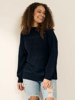 Truly Open Knit Wool Blend Jumper - view 2, Navy