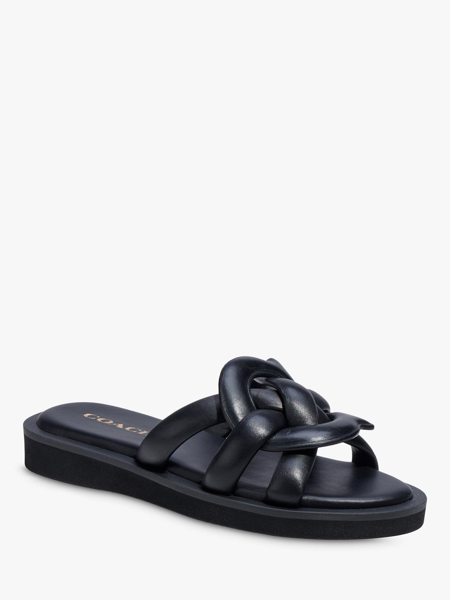 Coach Georgie Leather Sandals, Black