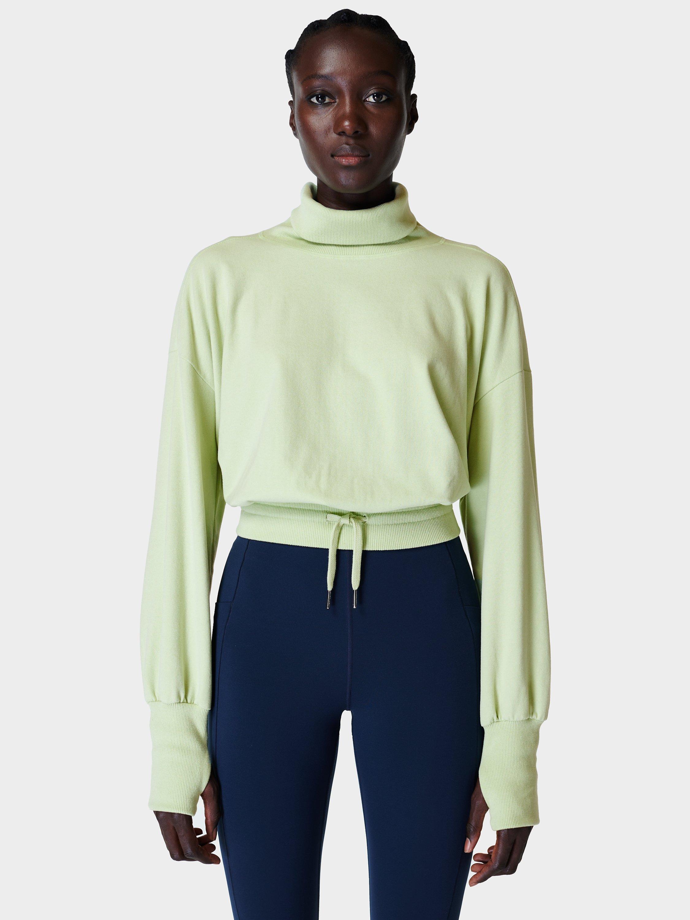 Sweaty Betty Melody Luxe Fleece Jumper, Lucent Green