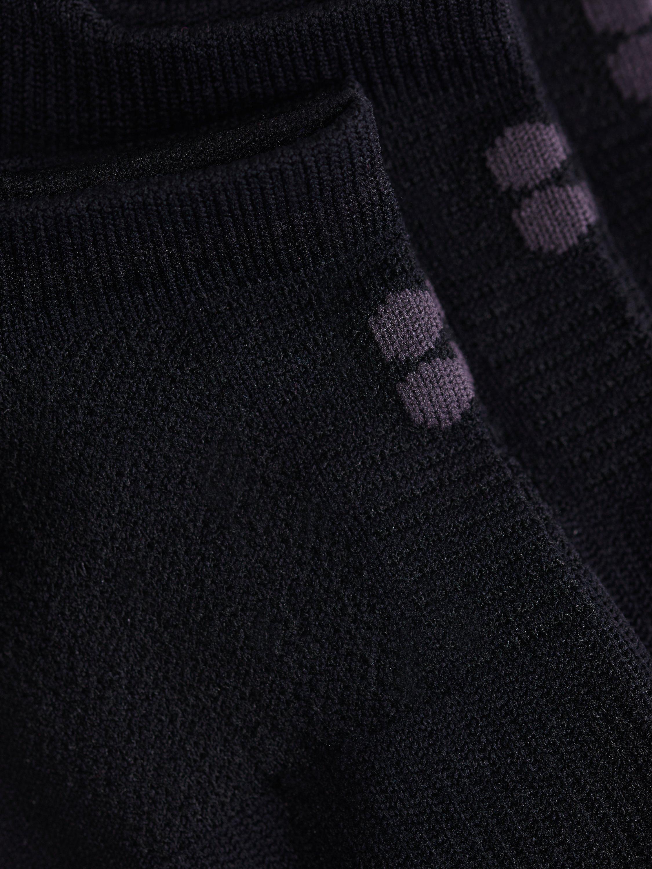 Product image 2 of 2, which shows Sweaty Betty Plain Lightweight Trainer Socks, Pack of 3, Black/Grey, 2.5-5