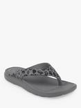 totes SOLBOUNCE Toe Post Sandals, Grey Leopard