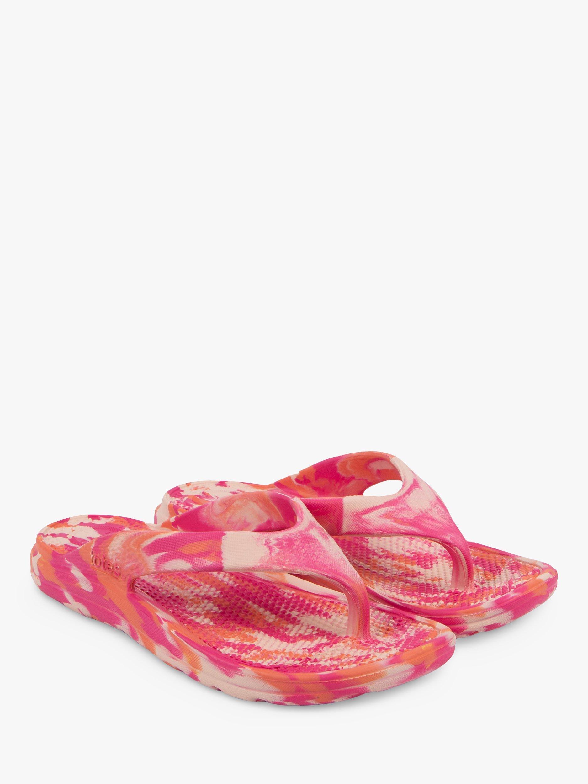 Product image 5 of 6, which shows totes SOLBOUNCE Toe Post Sandals, Pink Tie Dye, 4