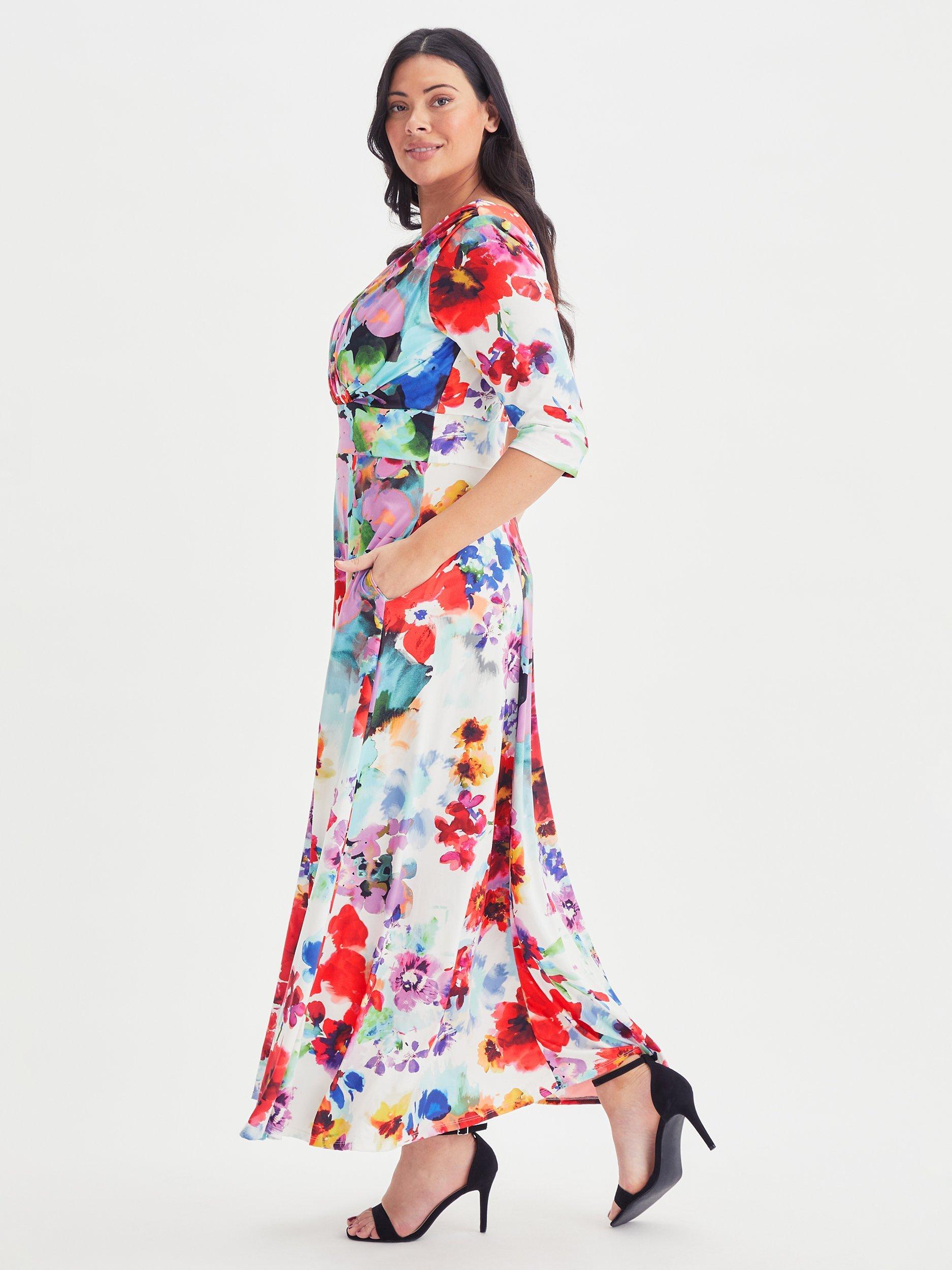 Product image 3 of 4, which shows Scarlett & Jo Isabella Floral Maxi Dress, Ivory/Multi, 12