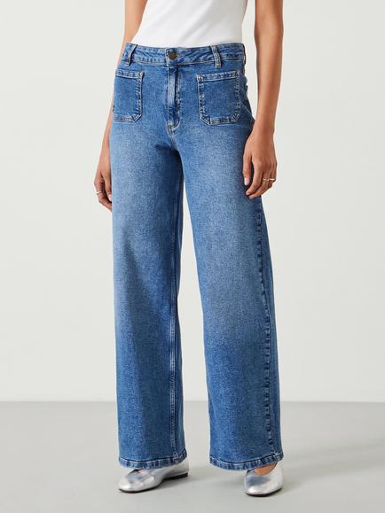 HUSH Rowan Flared Jeans, Mid Authentic Wash