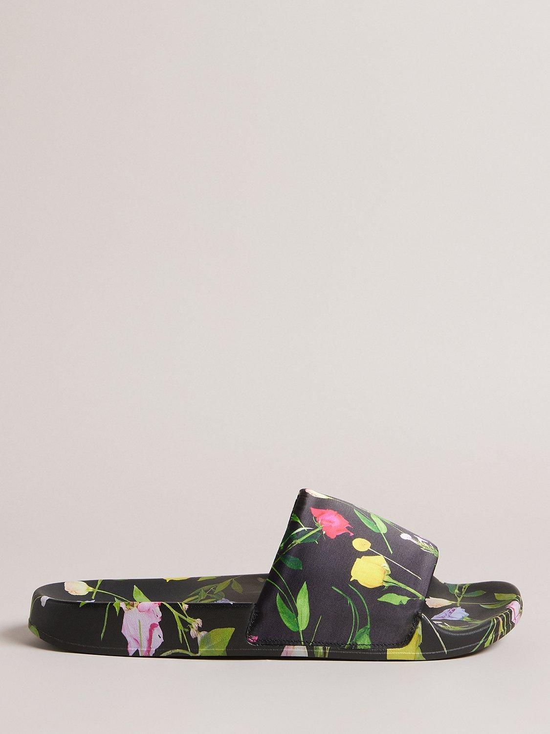 Ted Baker Azzi Floral Printed Satin Slider, Black