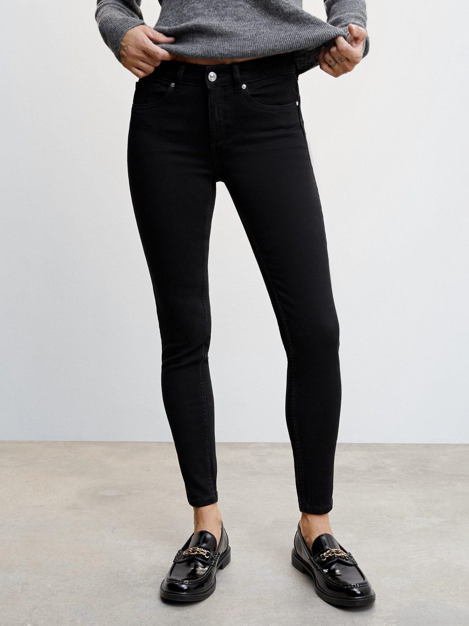 Mango Skinny Push Up Jeans, Black