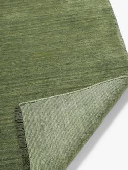 John Lewis Plain Hand Woven New Zealand Pure Wool Rug - view 2, Green