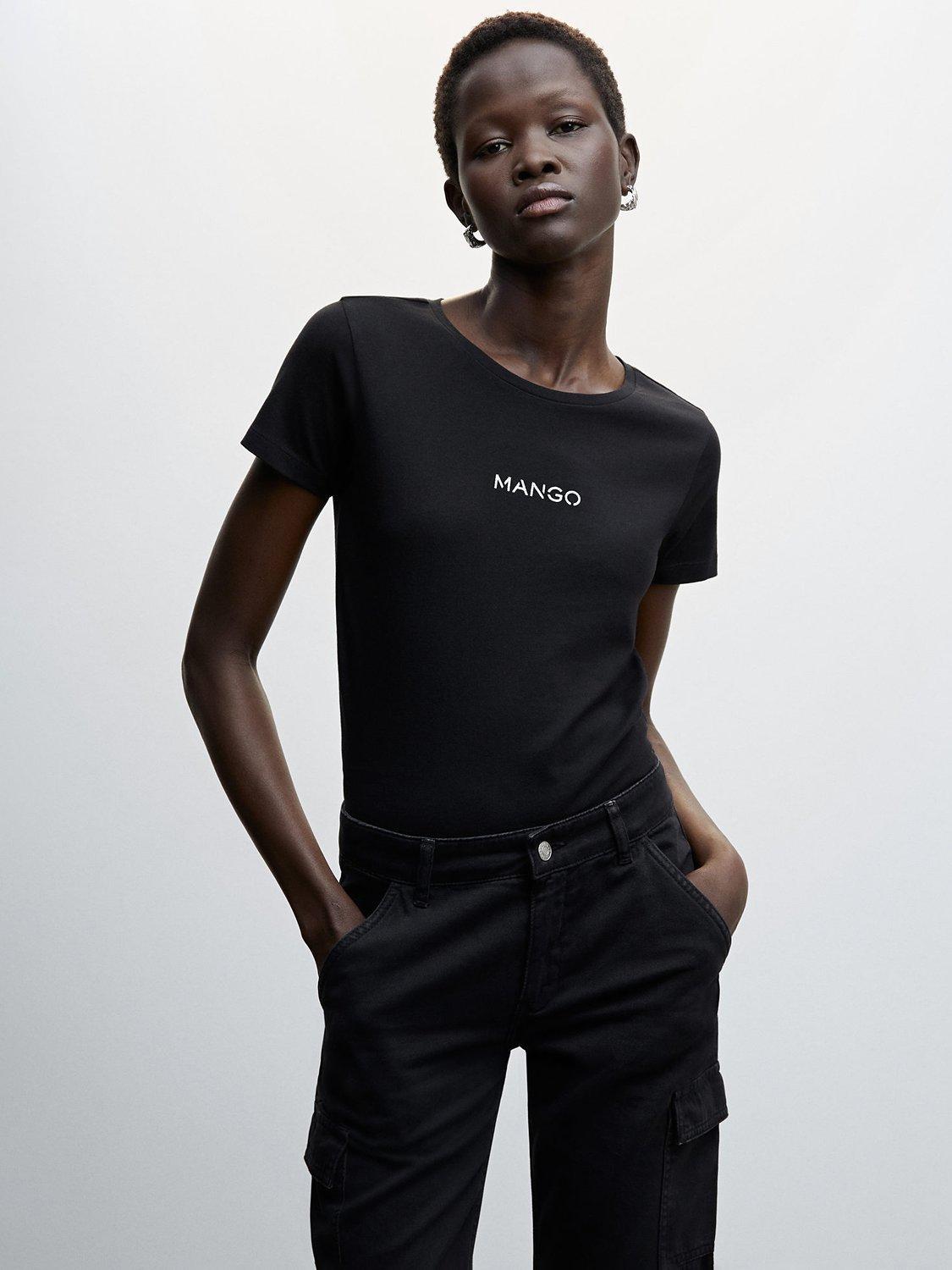 Mango Logo T-Shirt, Black