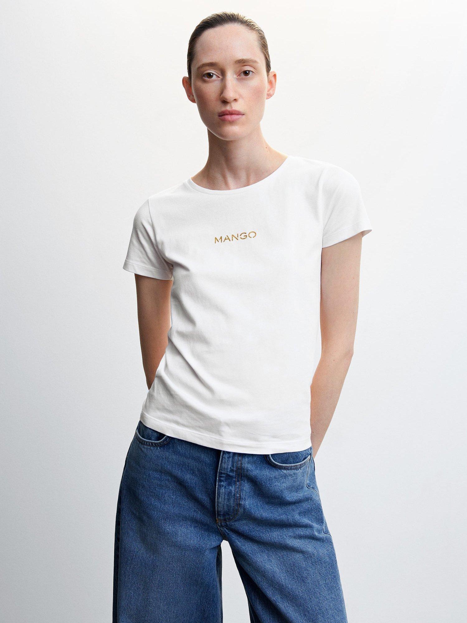 Mango Logo T-Shirt, White