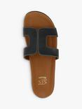 Dune London Loupa Topstitch Detail Flat Slider Sandals