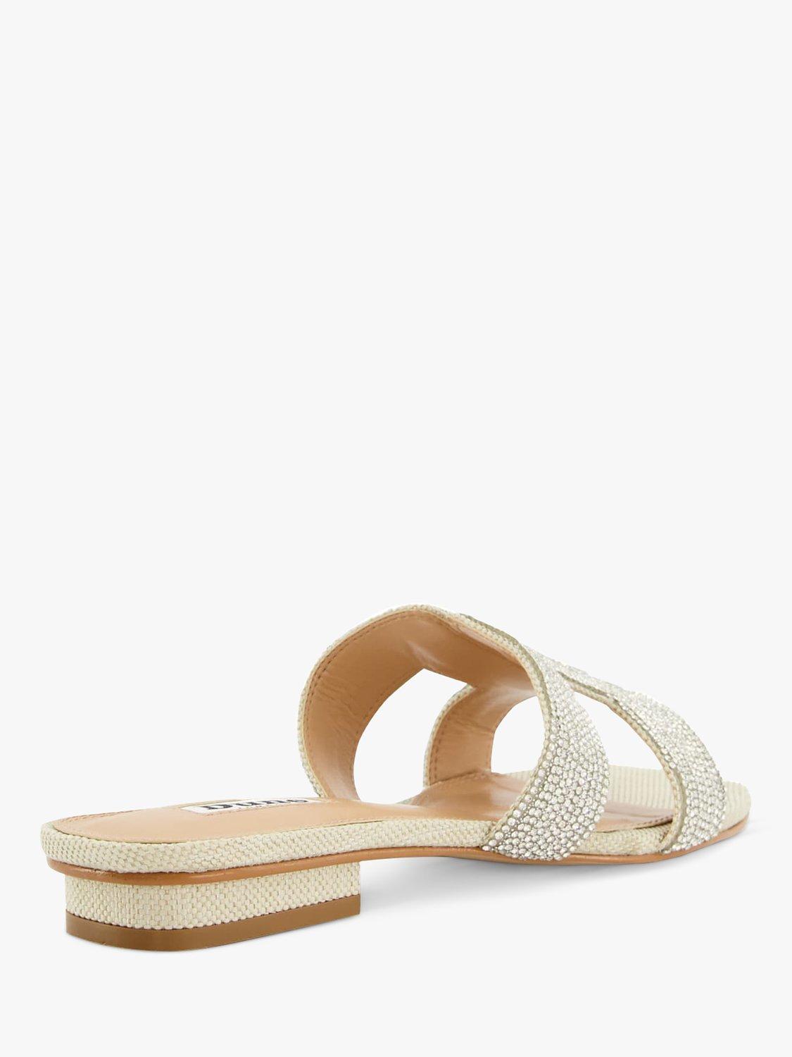 Product image 4 of 4, which shows Dune London Dune London Loupe Fabric Sliders, Silver, 3