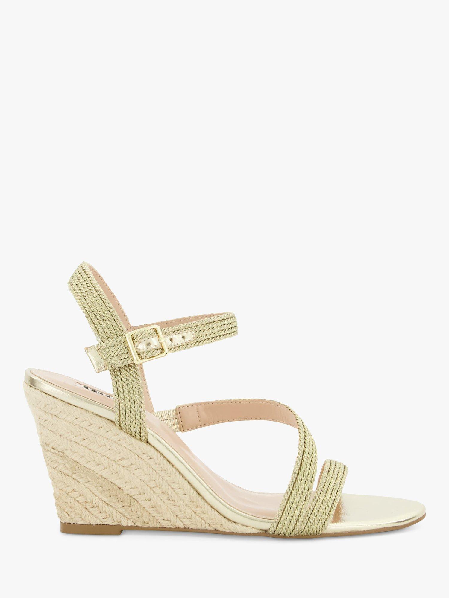 Dune Kaia Rope Wedge Sandals, Gold