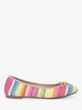 Dune Hallo Stripe Ballerina Pumps, Multi