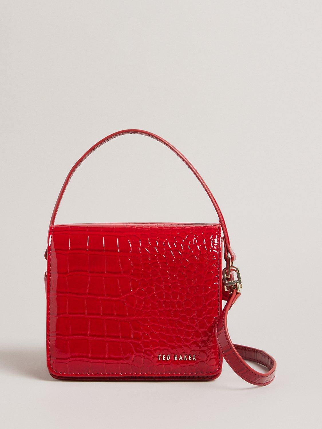 Ted Baker Ell Croc Mini Cross Body Bag, Red