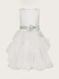 Monsoon Kids' Cannes Organza Ruffle Dress, Ivory