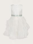 Monsoon Kids' Cannes Organza Ruffle Dress, Ivory