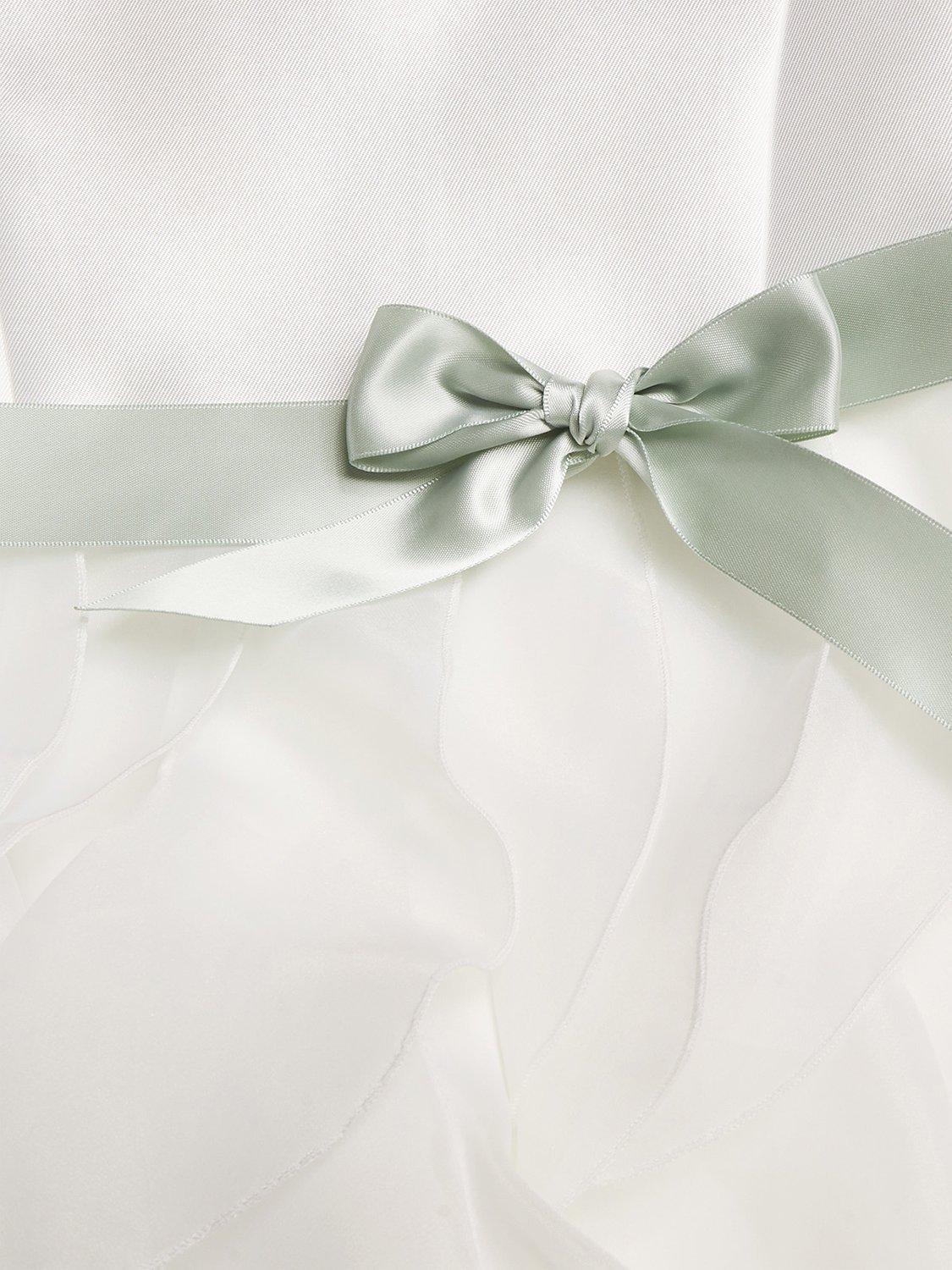 Product image 3 of 3, which shows Monsoon Kids' Cannes Organza Ruffle Dress, Ivory, 5 years